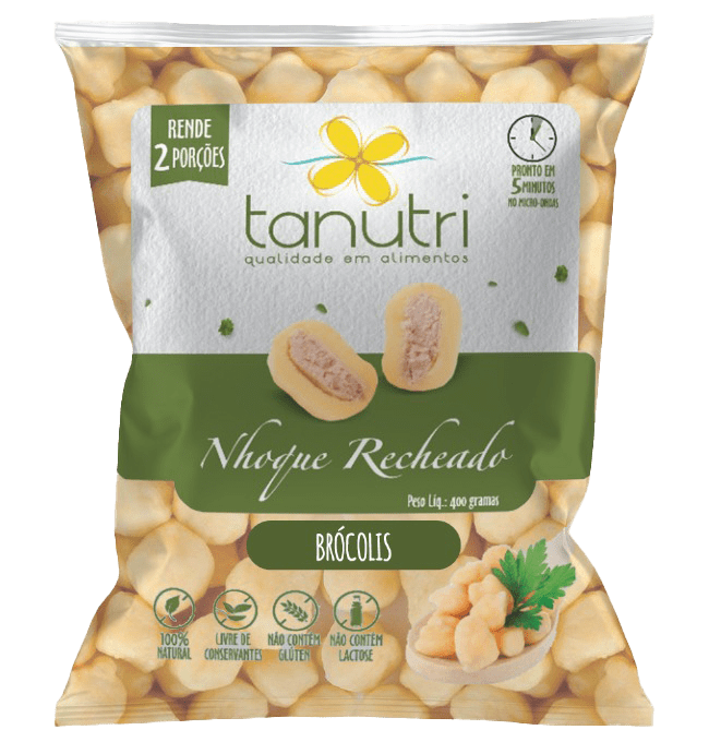 Tanutri | Comida Congelada Saudável | Nhoque | Nhoque Recheado de Brócolis