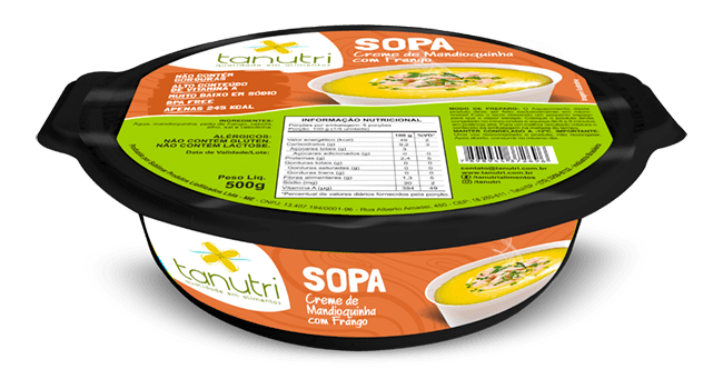 Tanutri | Comida Congelada Saudável | Sopas e Caldos | Creme de Mandioquinha com Frango