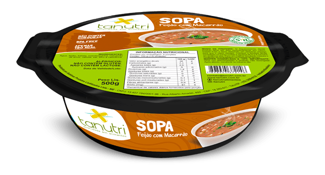 Tanutri | Comida Congelada Saudável | Sopas e Caldos | Sopa de Feijão com Macarrão