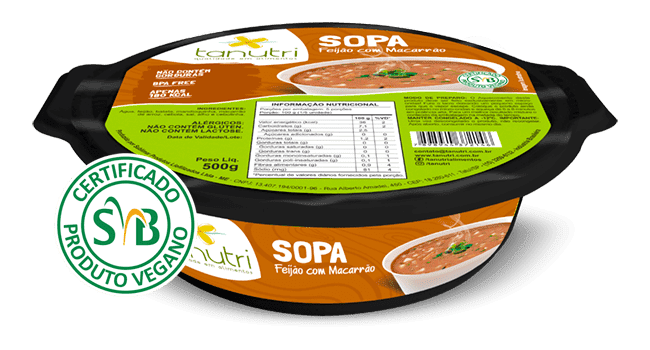 Tanutri | Comida Congelada Saudável | Vegana | Sopa de Feijão com Macarrão